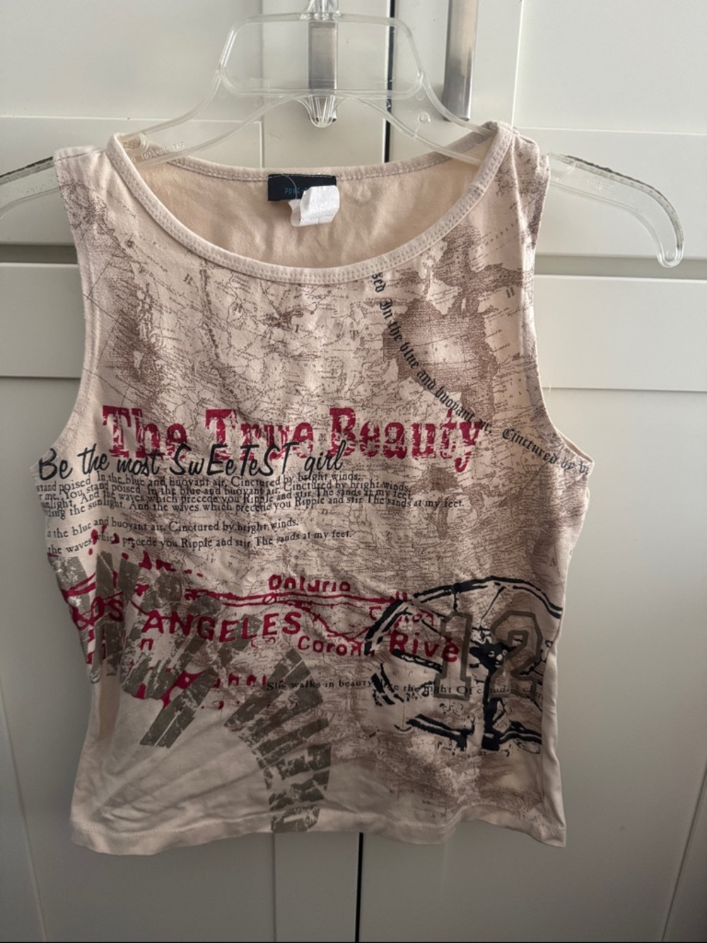 Graphic Tank Top - Beige